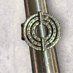 Silver Tone Triple Circle Three Ring  Adjustable Stretch Ring- Size 8 & Up